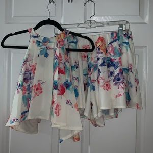 Floral Halter Top with matching Shorts